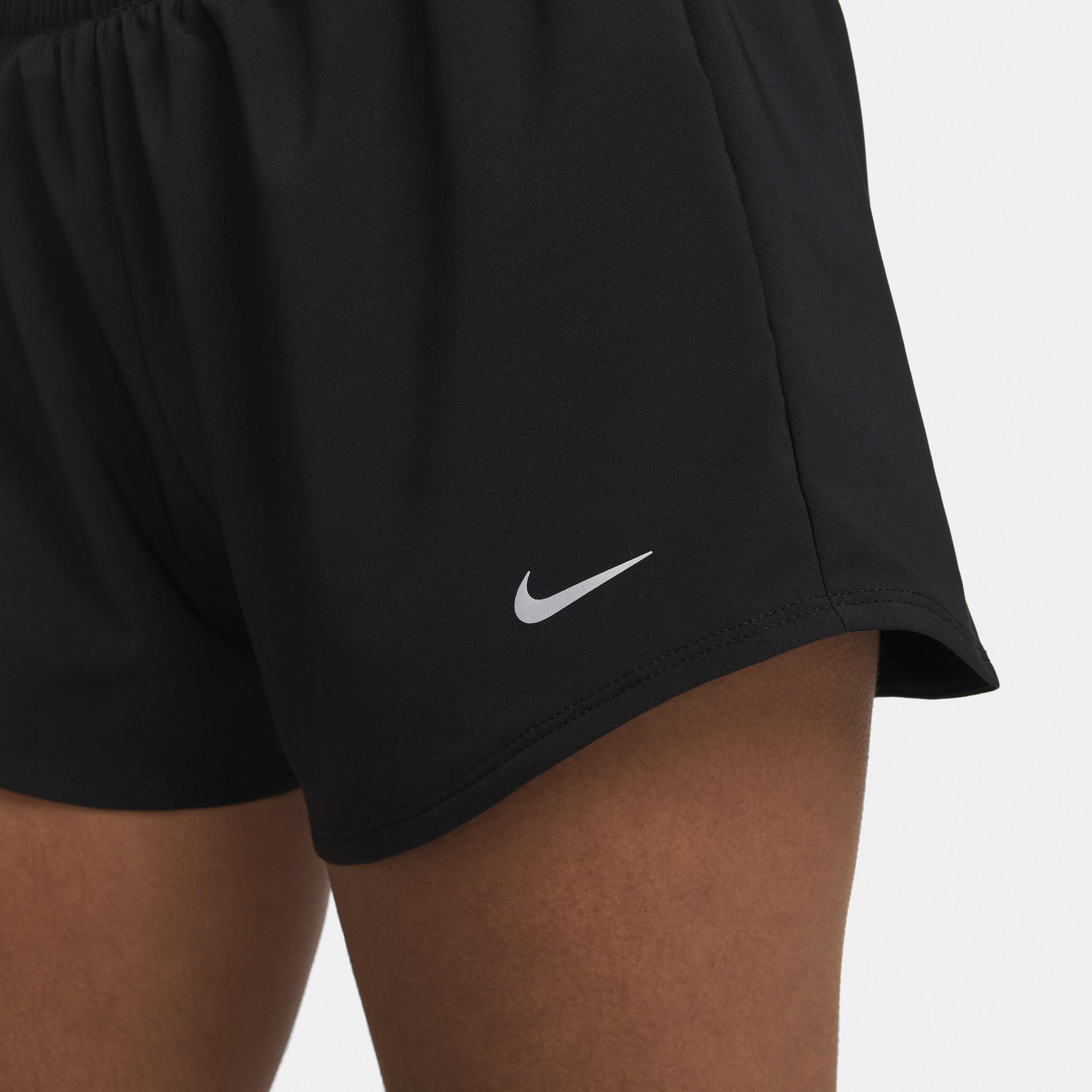 Nike Womens One Dri-FIT Mid-Rise 3 Brief-Lined Shorts | DX6010-010 Product Image