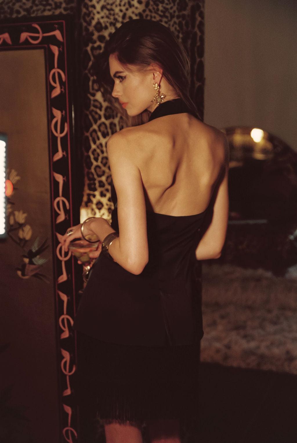 Noir Black Satin Longline Vest Product Image