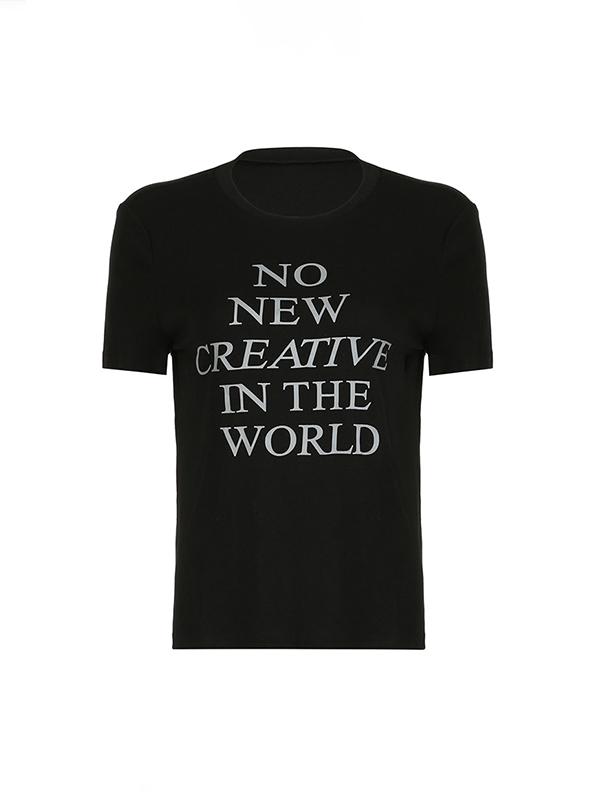 Lettering Printed Short Sleeve Tee Product Image