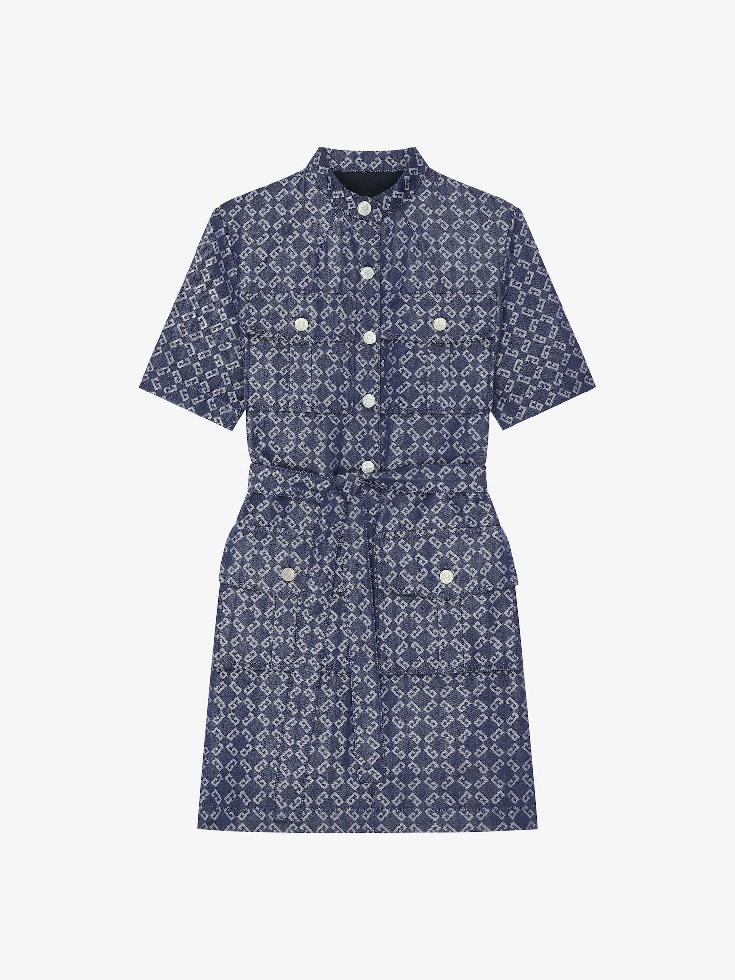 Safari dress in monogram 72 denim Product Image