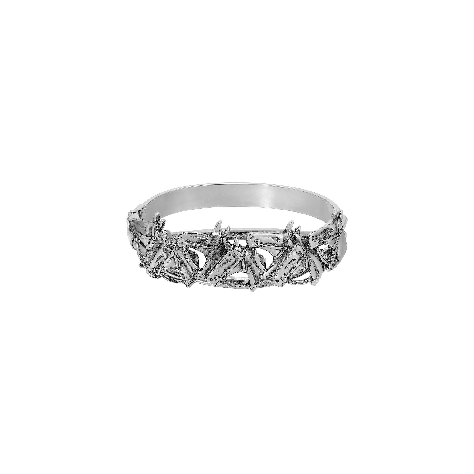 1928 Silver Tone Horse Bracelet, Womens Product Image