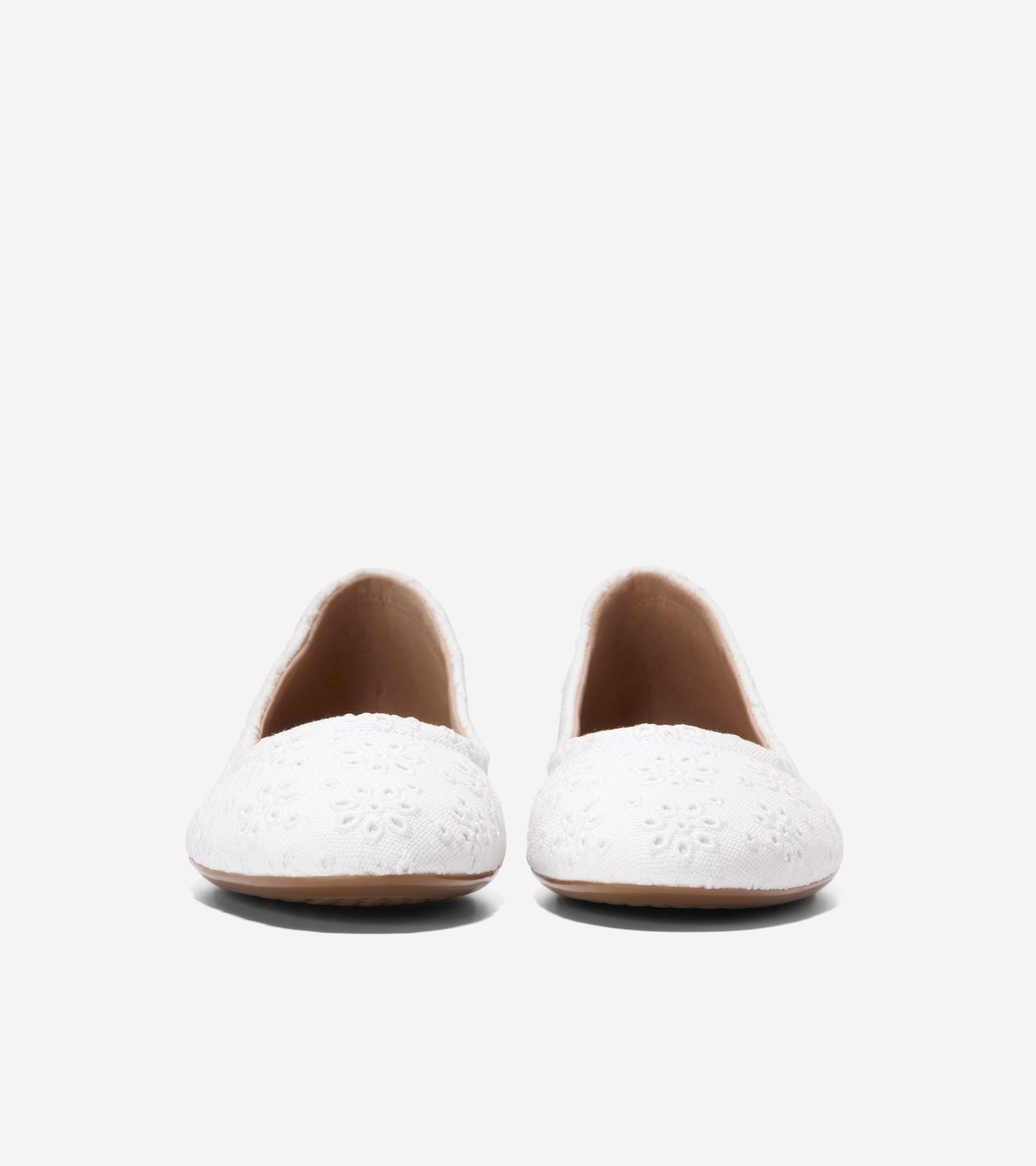 Women's Georgie Ballet Flats in White | Cole Haan Product Image