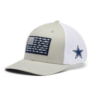 Men's Columbia Gray Dallas Cowboys PFG Fish Flag Flex Hat,  Product Image