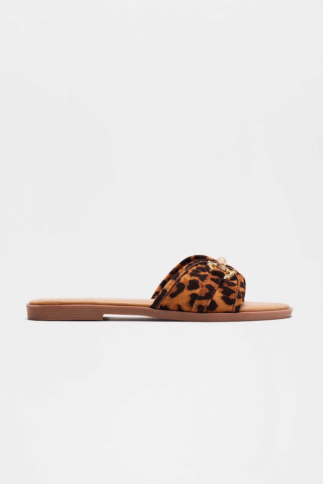 Taj Flat Sandals - Leopard Product Image