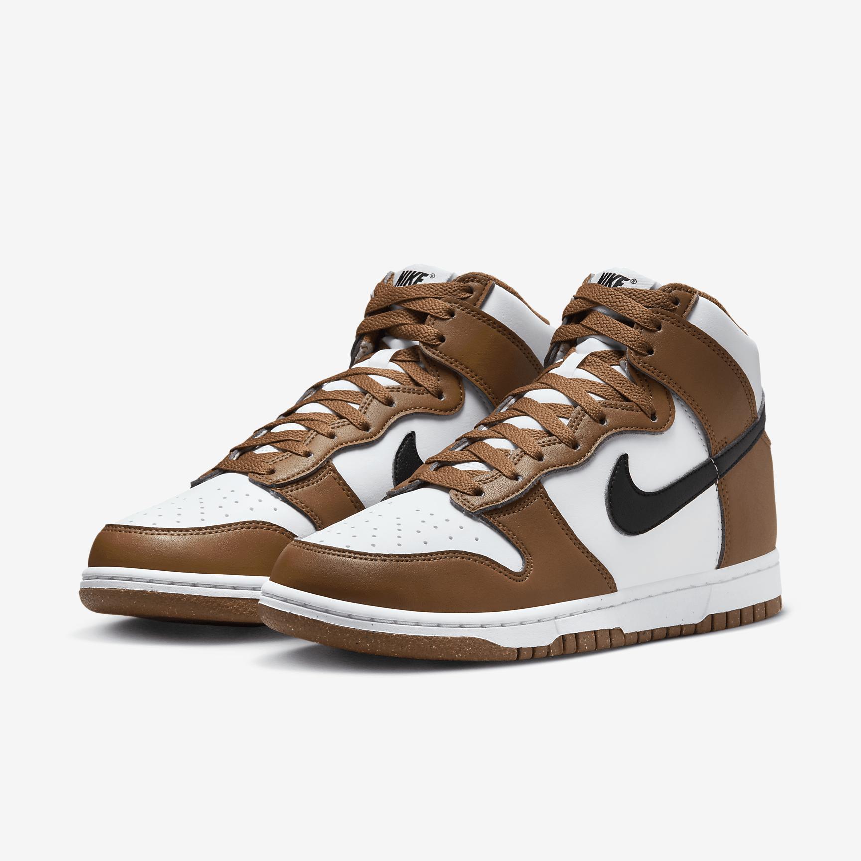 Nike Womens Nike Dunk High - Womens Shoes White/Black/Light British Tan Product Image