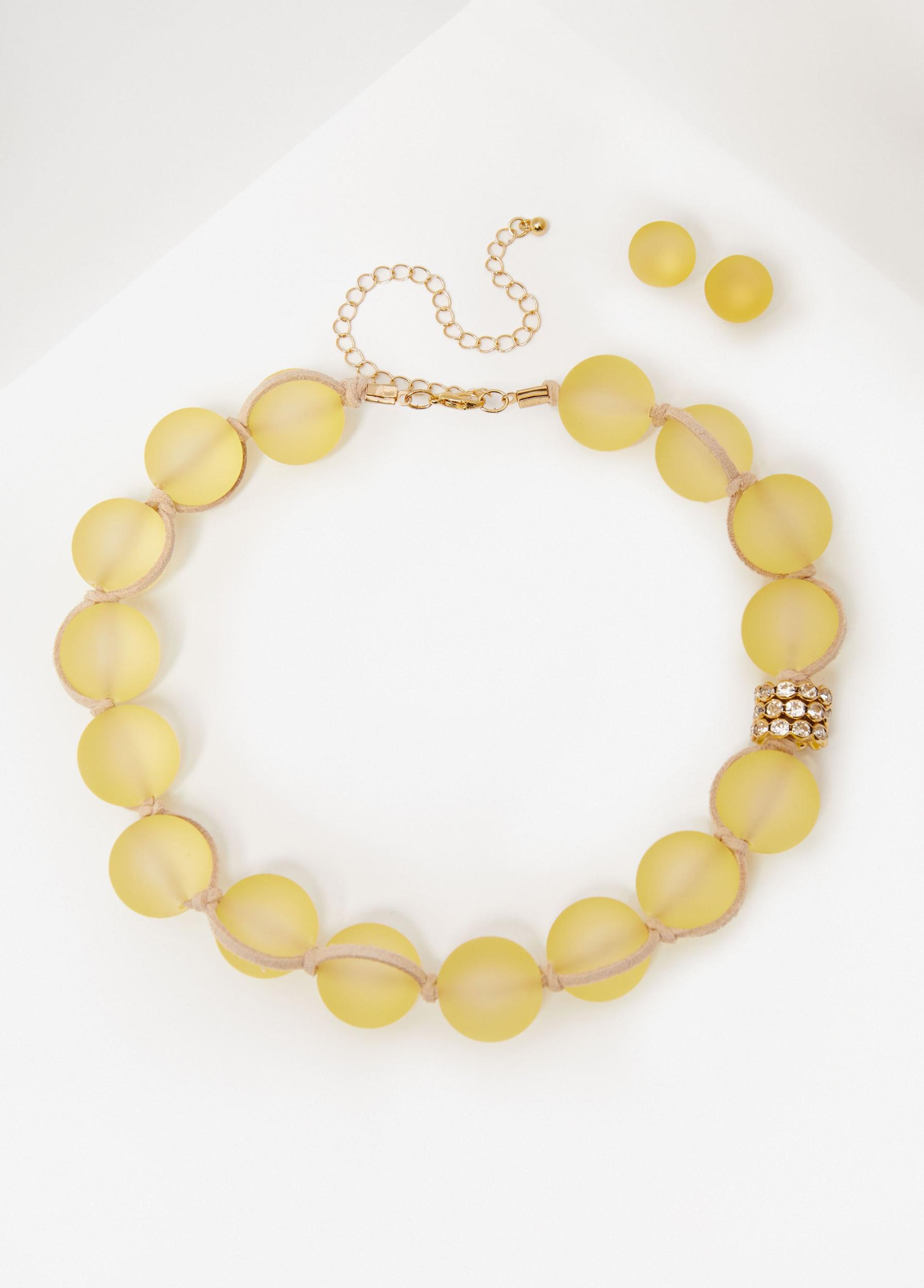 Crystal & Frosted Bead Necklace Set Product Image