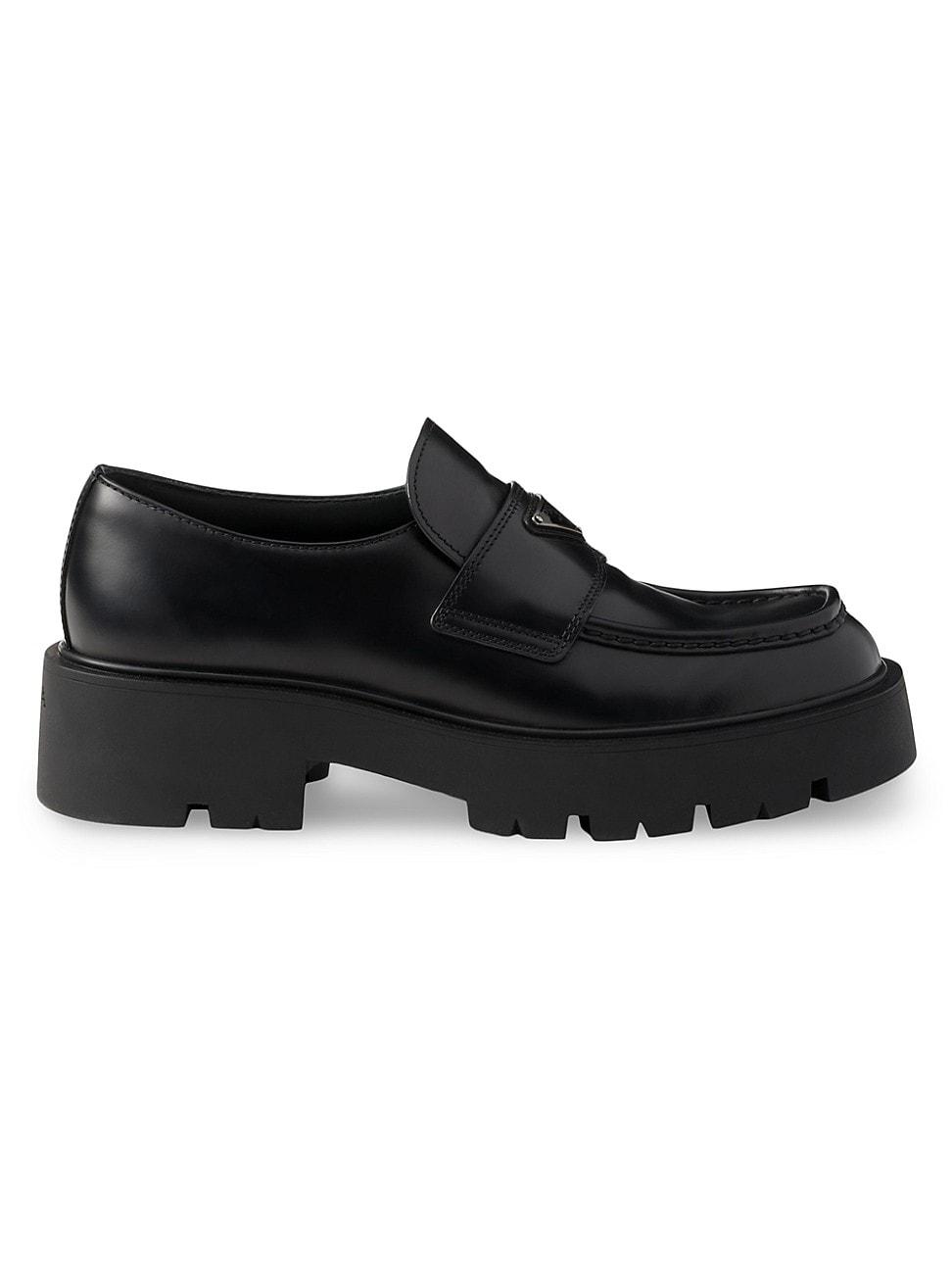Prada Mens Brushed Leather Loafers Product Image