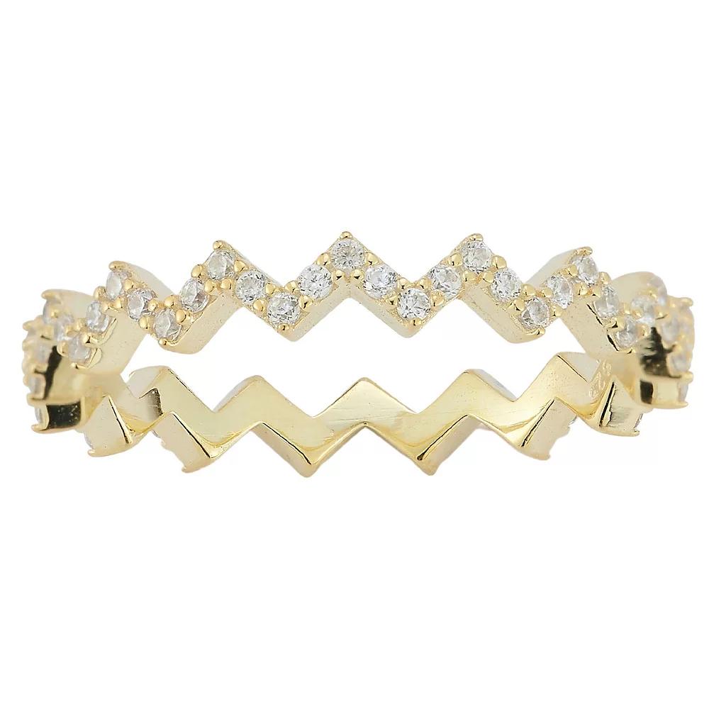 Sunkissed Sterling Sterling Silver Cubic Zirconia Zigzag Ring, Women's, Size: 6, Gold Tone Product Image