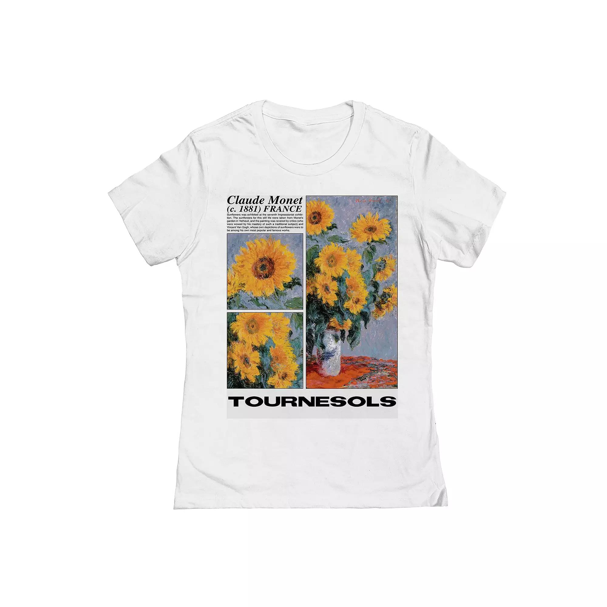 Junior's Tournesols 1 Womens Graphic Tee, Girl's, Size: Medium, White Product Image