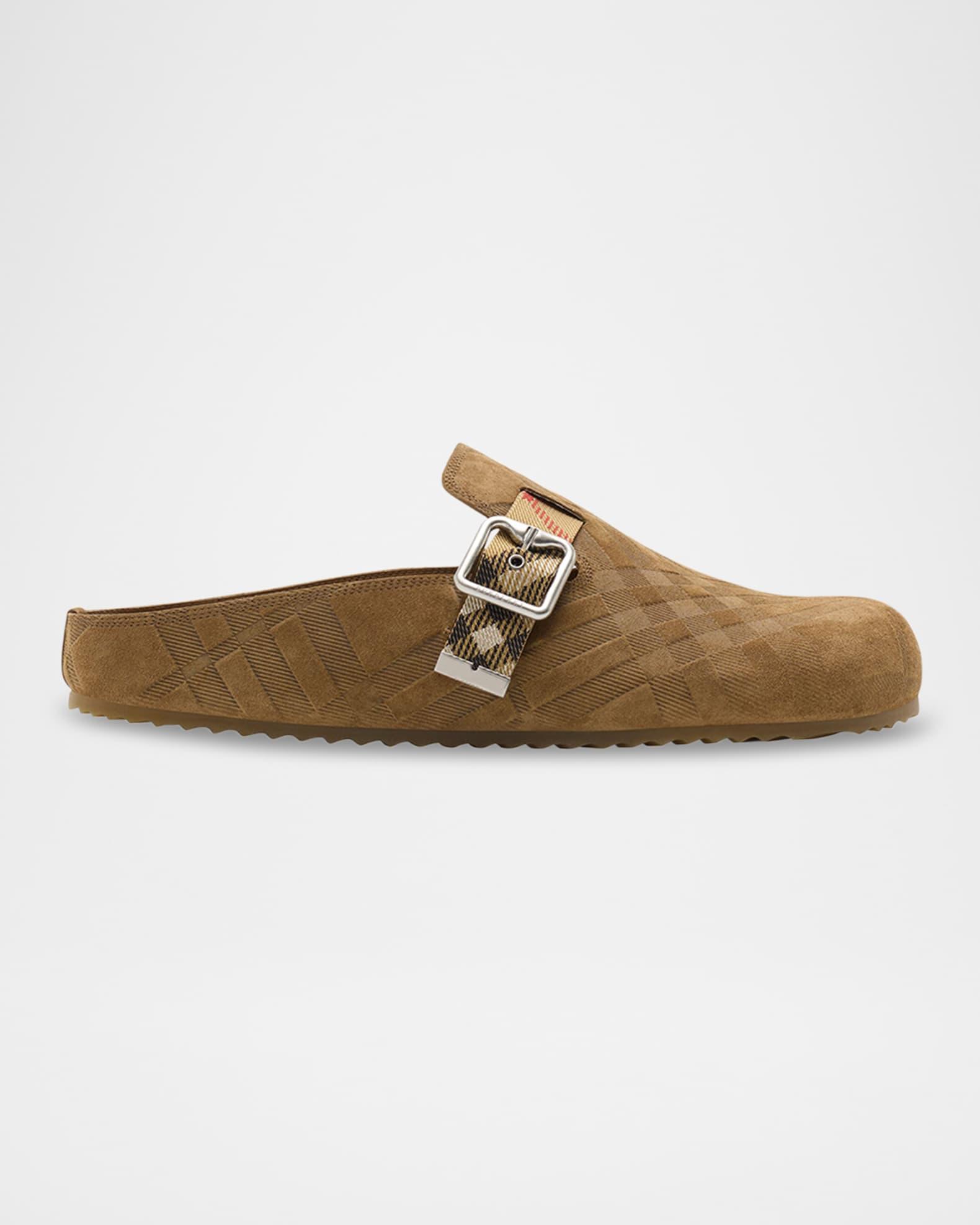 Men's Urchin Suede Check-Embossed Clogs Product Image
