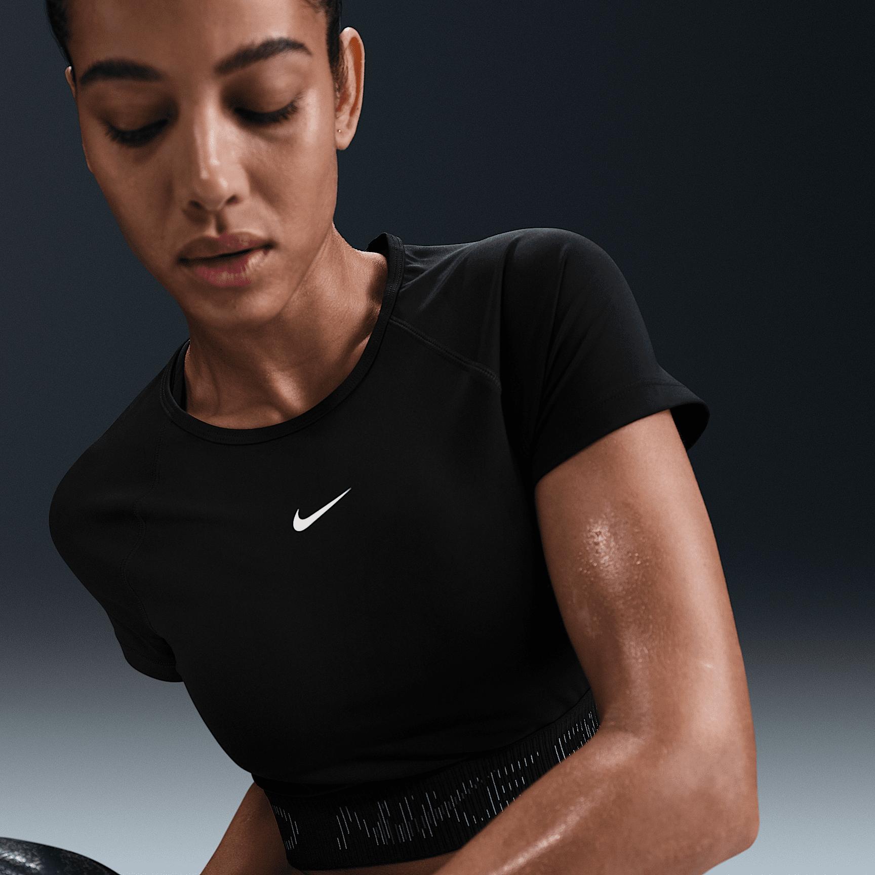 Women's Nike Pro Dri-FIT Short-Sleeve Cropped Graphic Top Product Image