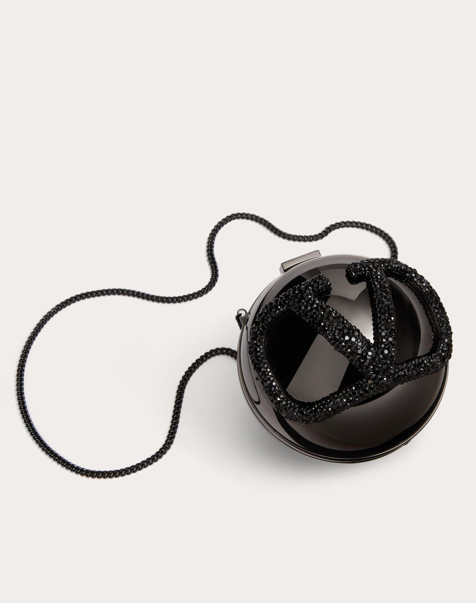 VLOGO SIGNATURE METAL AND RHINESTONE MINAUDIÈRE Product Image