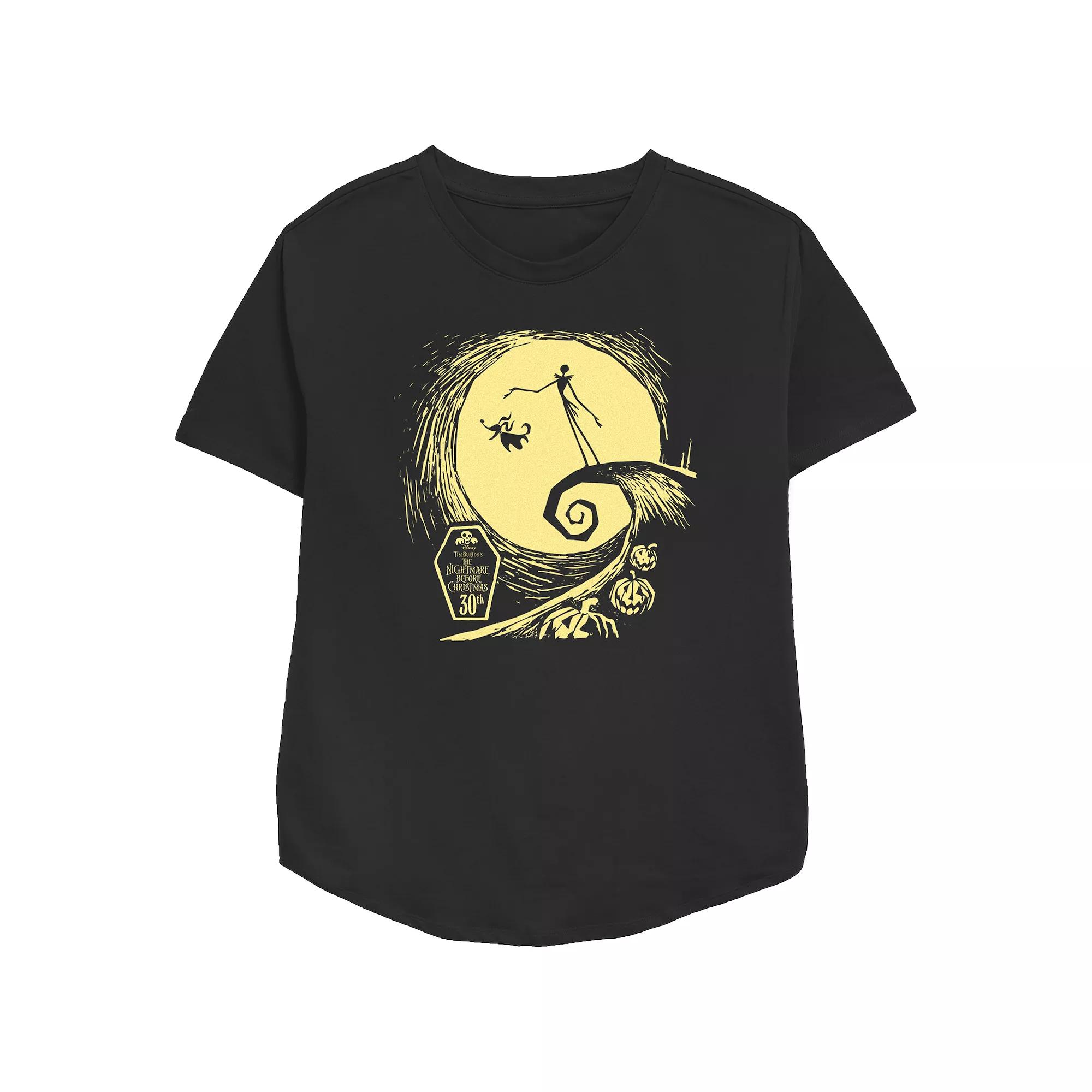 Disney's The Nightmare Before Christmas Jack Skellington Spiral Hill Women's Relaxed Fit Graphic Tee,  Product Image