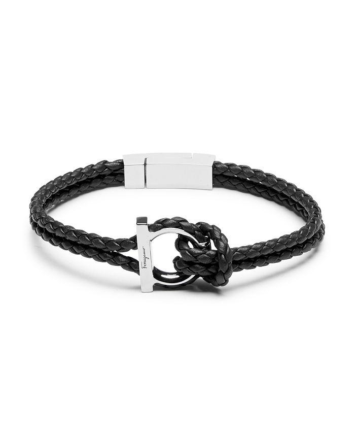 FERRAGAMO Men's Braided Leather Bracelet Product Image