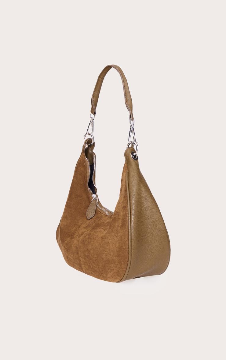 Khaki Oversized Curved Shoulder Bag Product Image