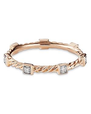 Womens Cable Collectibles Stations Stack Ring in 18K Rose Gold Product Image