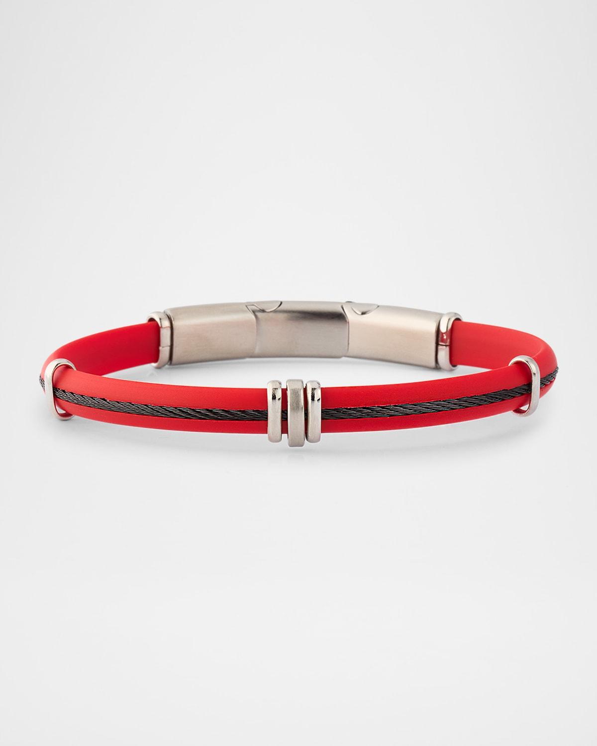 Mens Rubber and Stainless Steel Bracelet Product Image