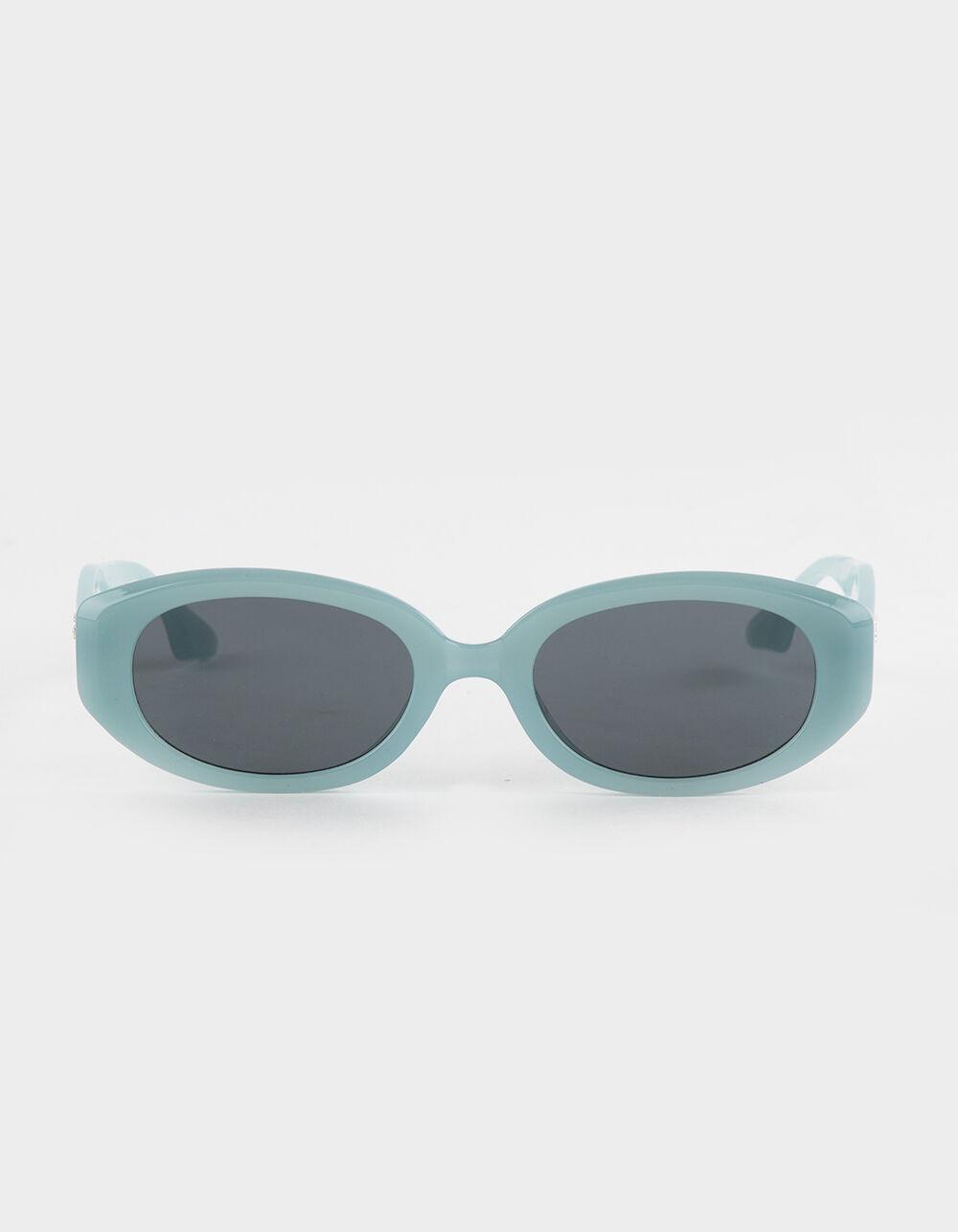 RSQ Sunny Skies Oval Sunglasses - DUSTY BLUE Product Image