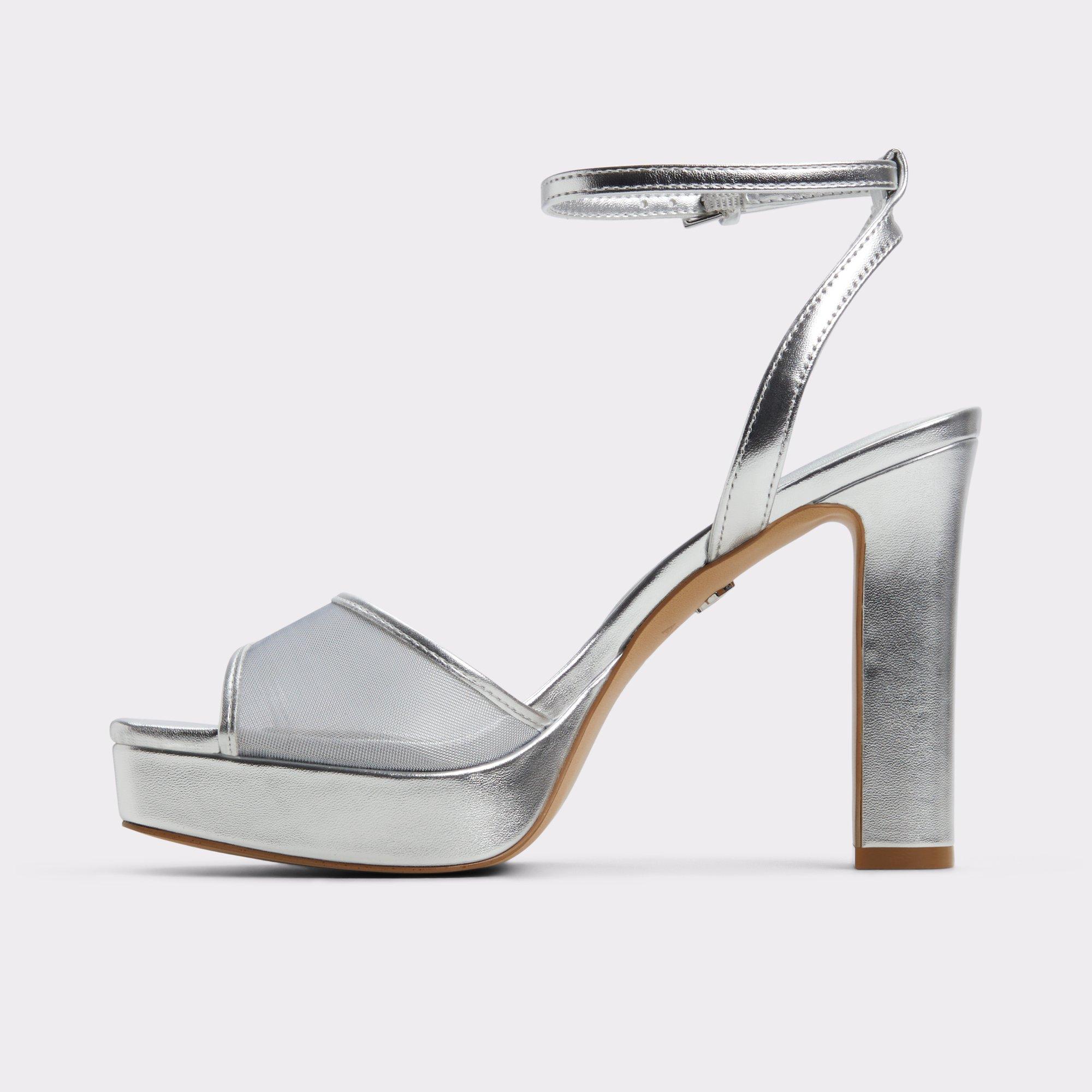 ALDO Chicglimmer - Women's Platform Sandal Sandals - Silver, Size 7.5 Product Image