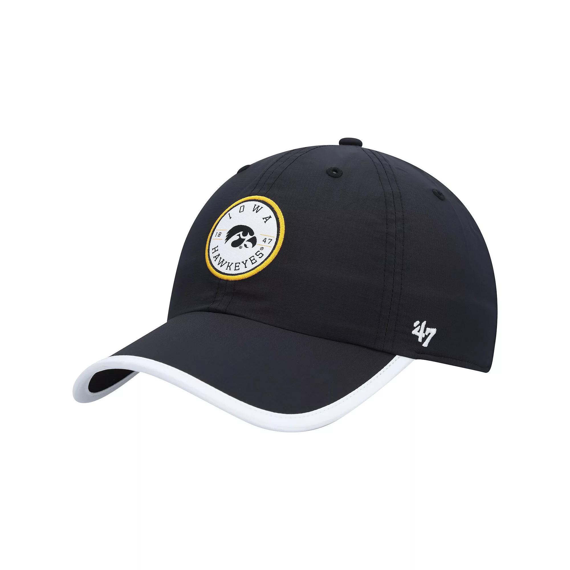 Men's '47  Black Iowa Hawkeyes Microburst Clean Up Adjustable Hat Product Image