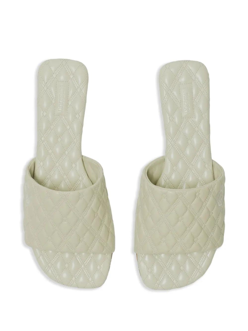 quilted leather flat sandals Product Image