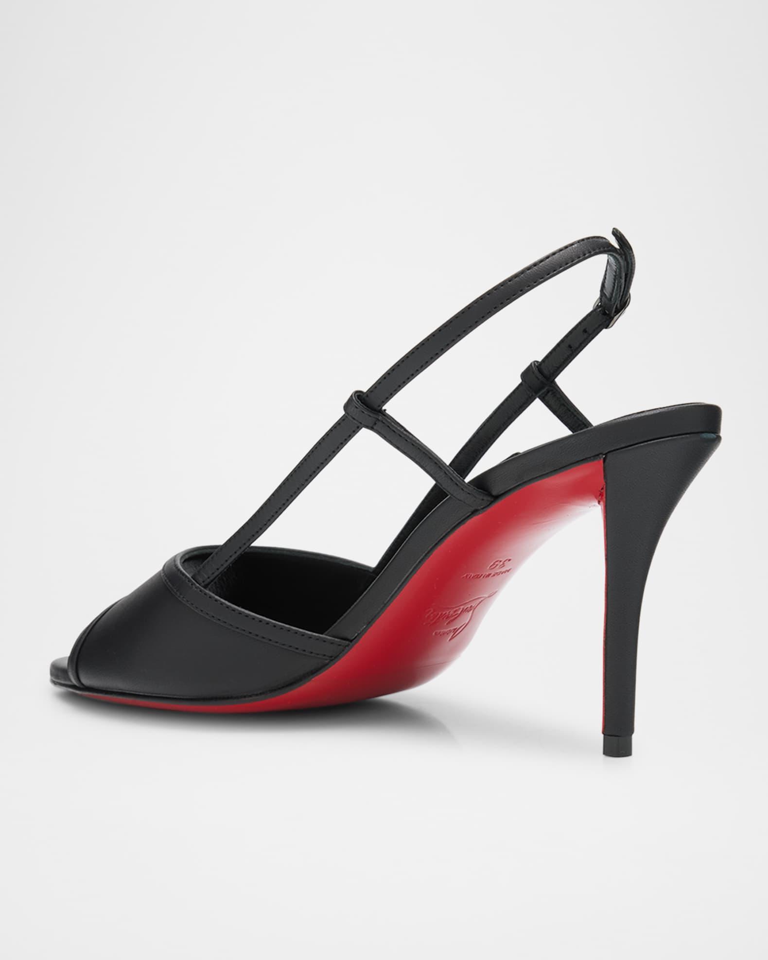 Miss Z Leather Red Sole Slingback Sandals Product Image