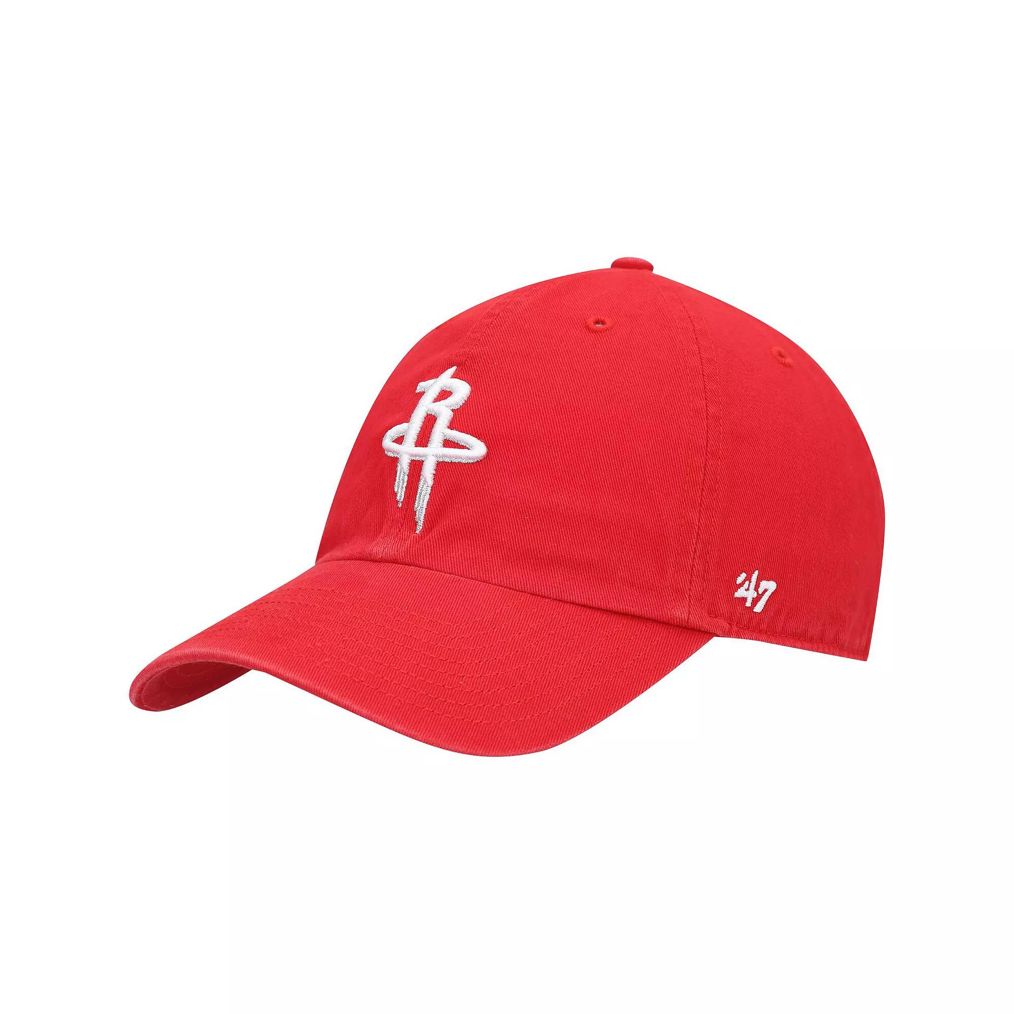 Men's '47 Red Houston Rockets Logo Clean Up Adjustable Hat Product Image