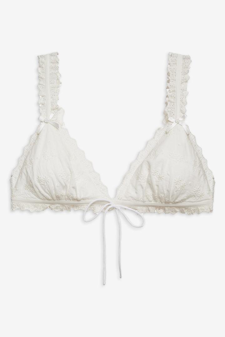 Edie Eyelet Bralette — White Product Image