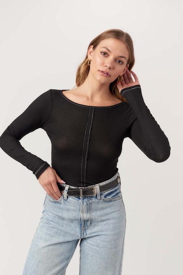 Yoko Seamed Boatneck Top Product Image