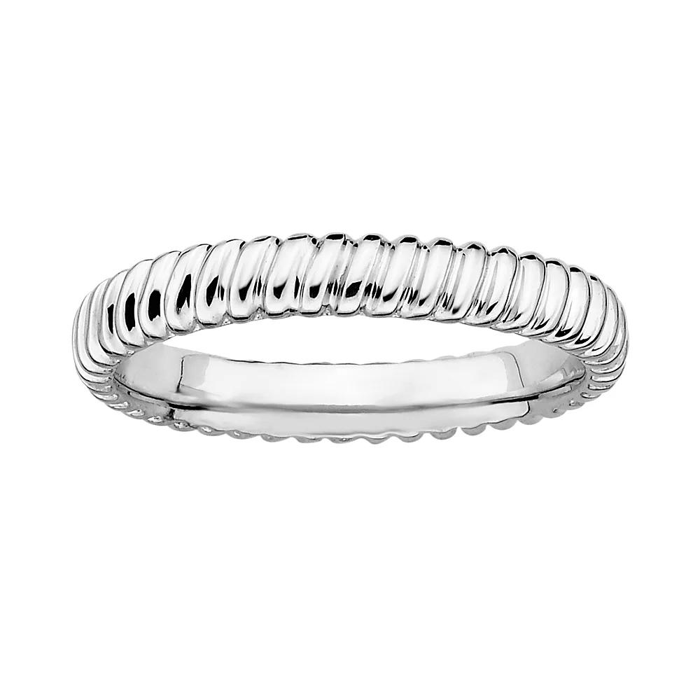 Stacks & Stones Sterling Silver Ribbed Stack Ring, Women's, Size: 9 Product Image