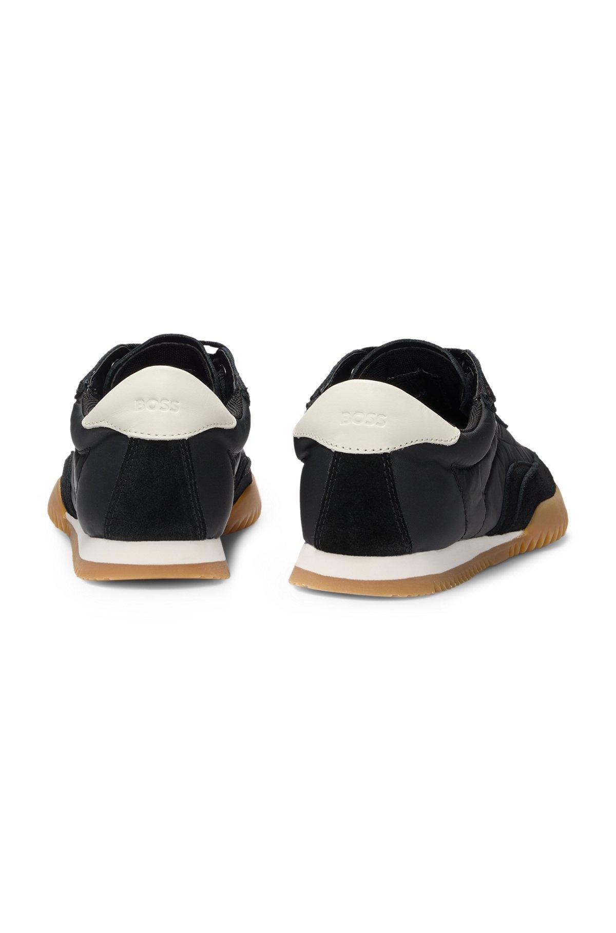 Low-top trainers in fabric and suede Product Image