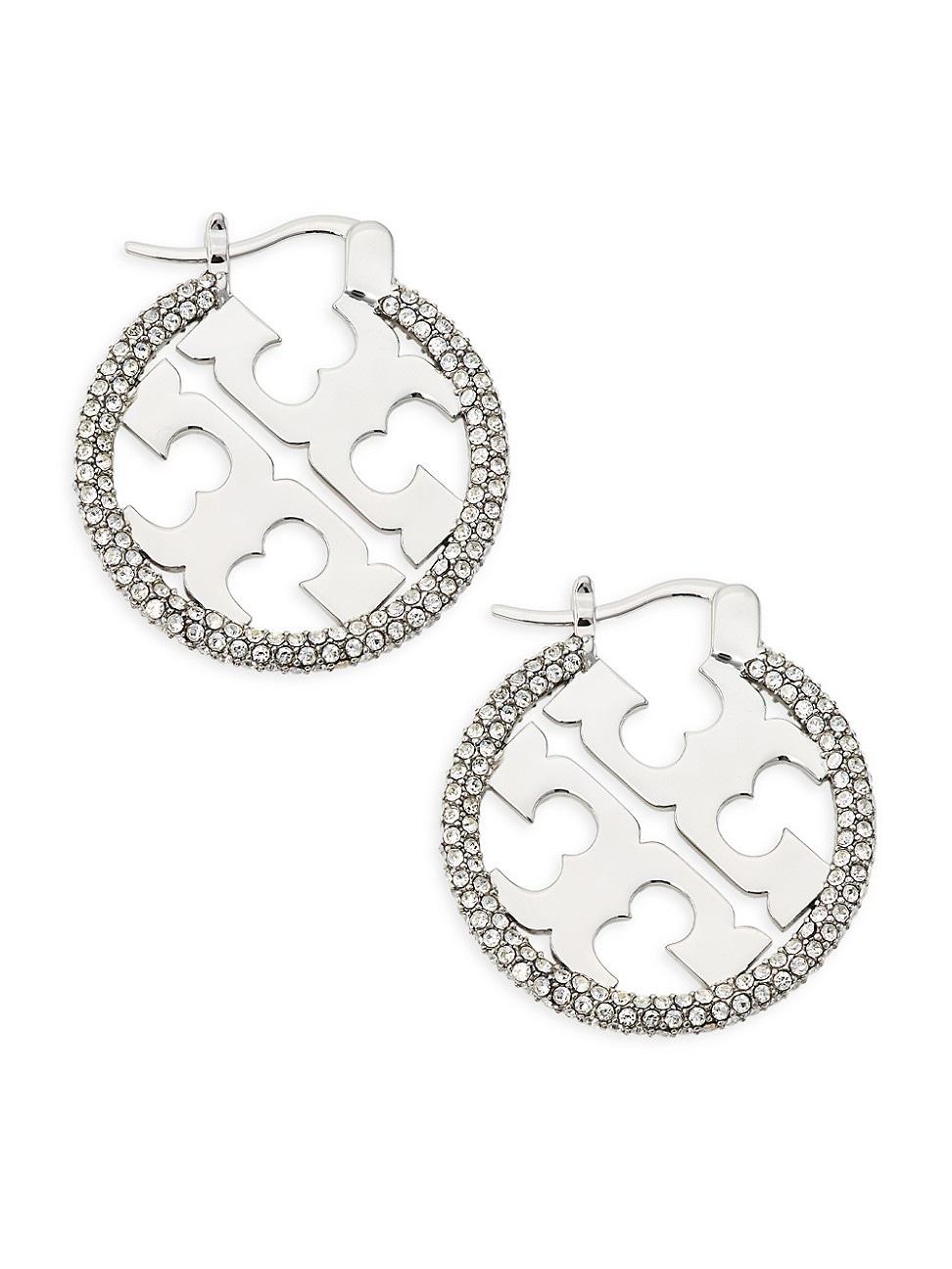 Womens Miller Silvertone & Crystal Hoop Earrings Product Image