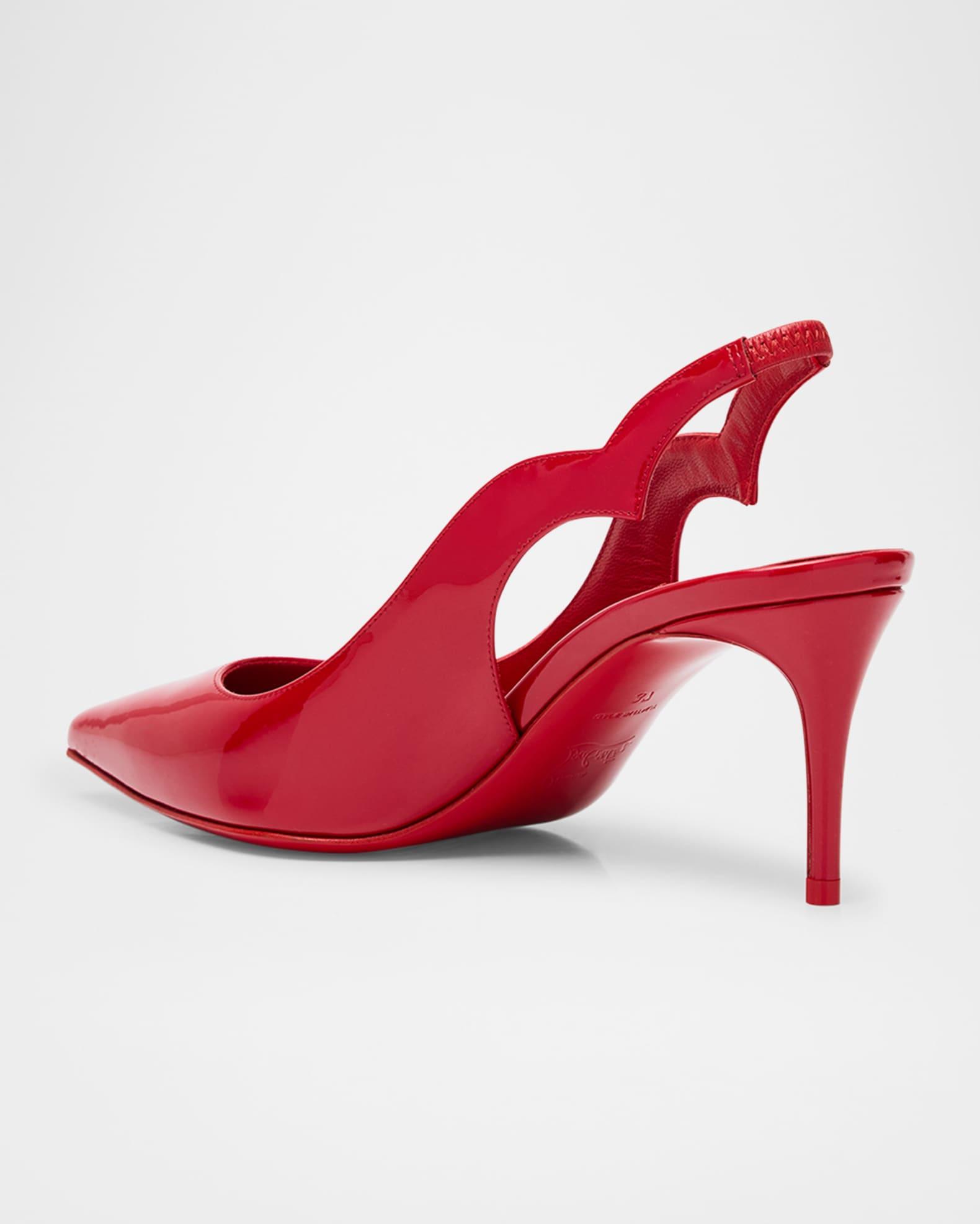 Hot Chick Patent Leather Red Sole Slingback Pumps Product Image