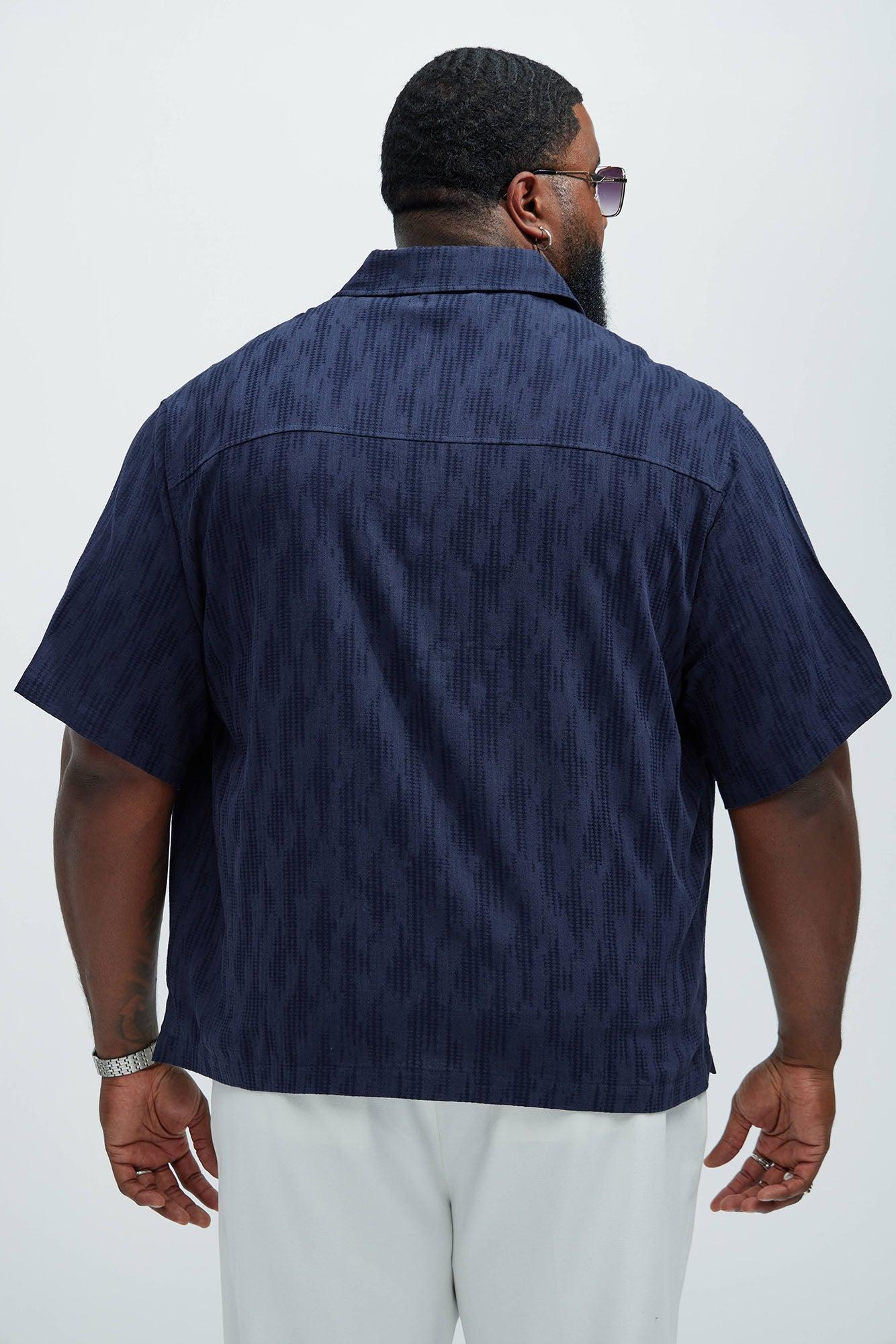 Up In The High Tide Linen Shirt - Navy Product Image