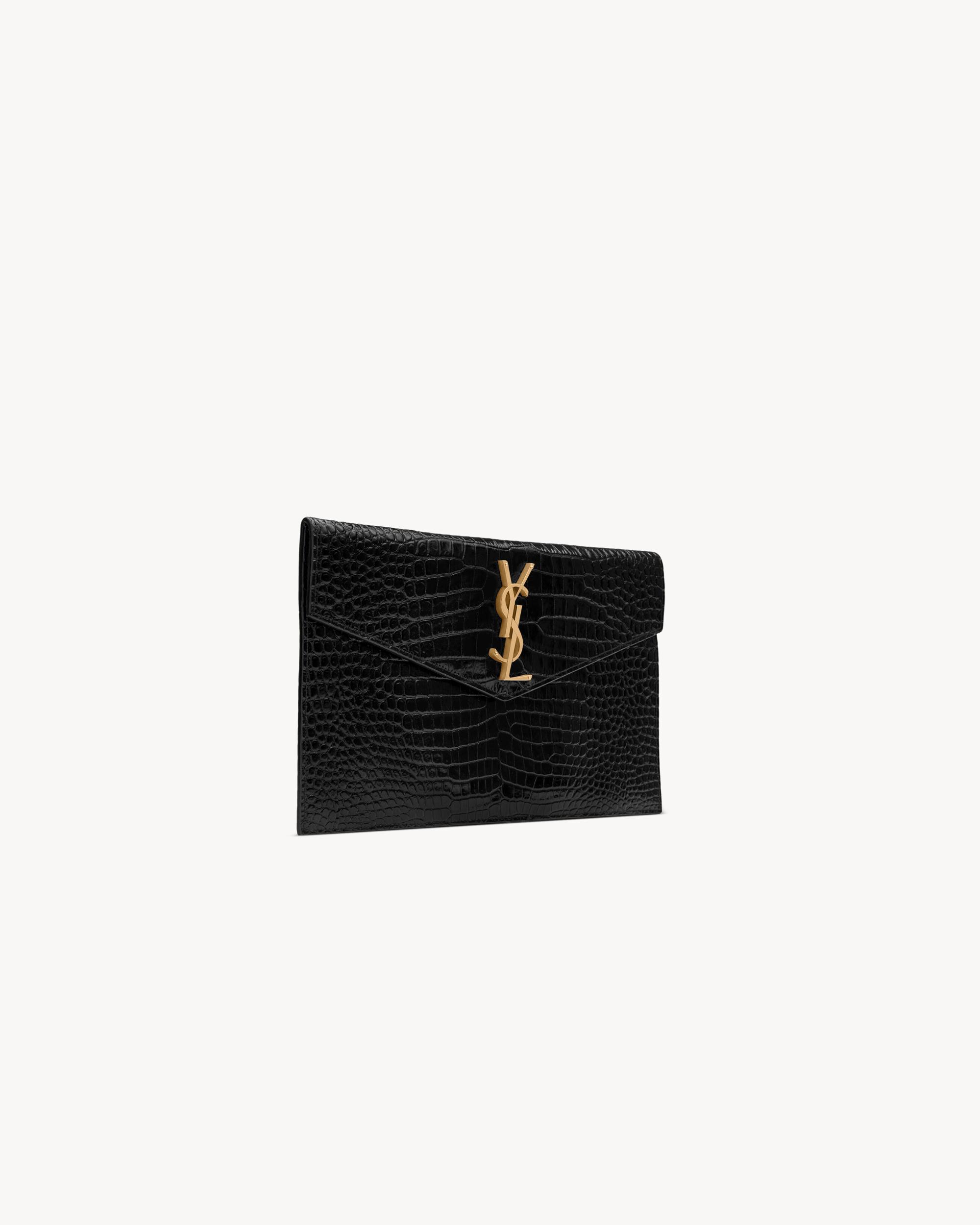 UPTOWN POUCH IN CROCODILE-EMBOSSED SHINY LEATHER Product Image