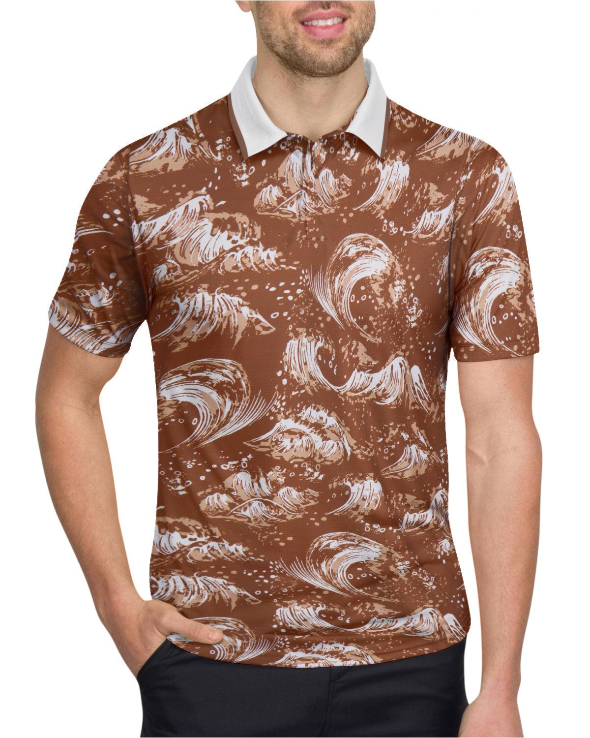 Three Sixty Six Men’s Print Golf Polos Male Product Image