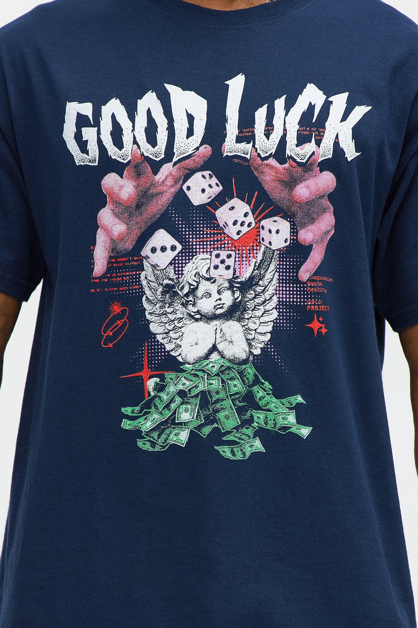 Good Luck Out There Oversized Short Sleeve Tee - Navy Product Image