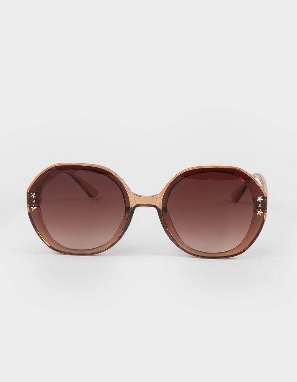 RSQ Oversized Round Sunglasses - BROWN Product Image