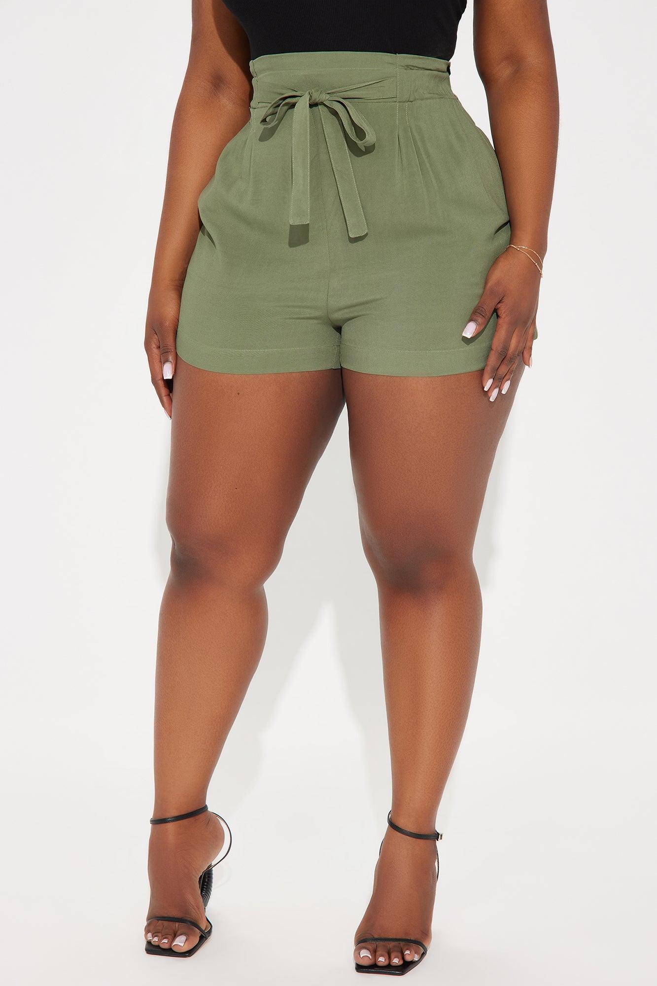 Rosie Tie Waist Shorts - Olive Product Image