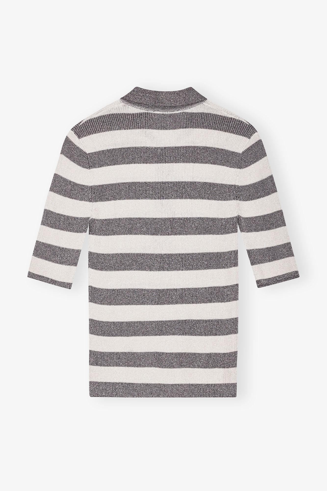 Striped Sparkle Rib Polo T-Shirt Product Image