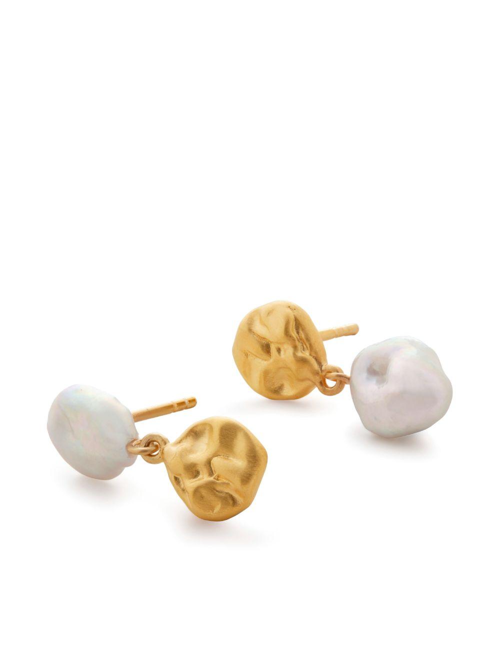 x Mother of Pearl Keshi pearl stud earrings Product Image