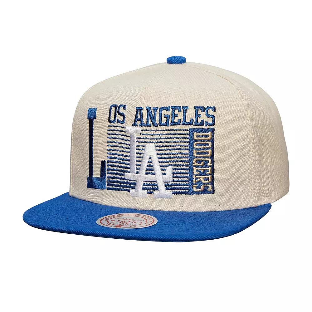 Men's Mitchell & Ness Cream Los Angeles Dodgers Cooperstown Collection Speed Zone Snapback Hat, Beige Product Image