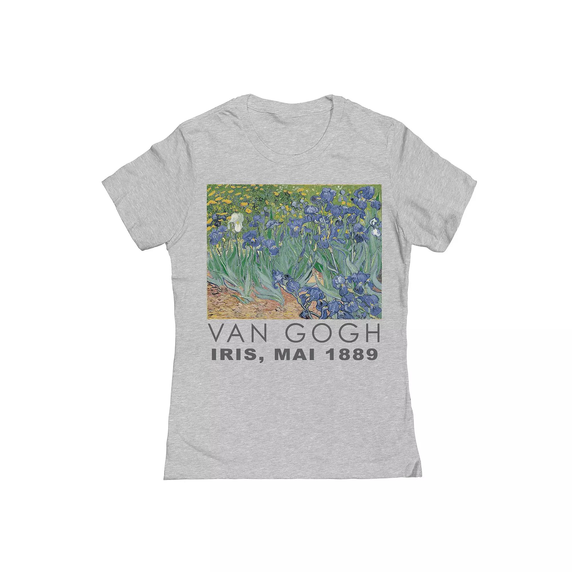 Junior's Van Gogh Iris Mai 1880 Womens Graphic Tee, Girl's, Size: XXL, Sport Gray Product Image