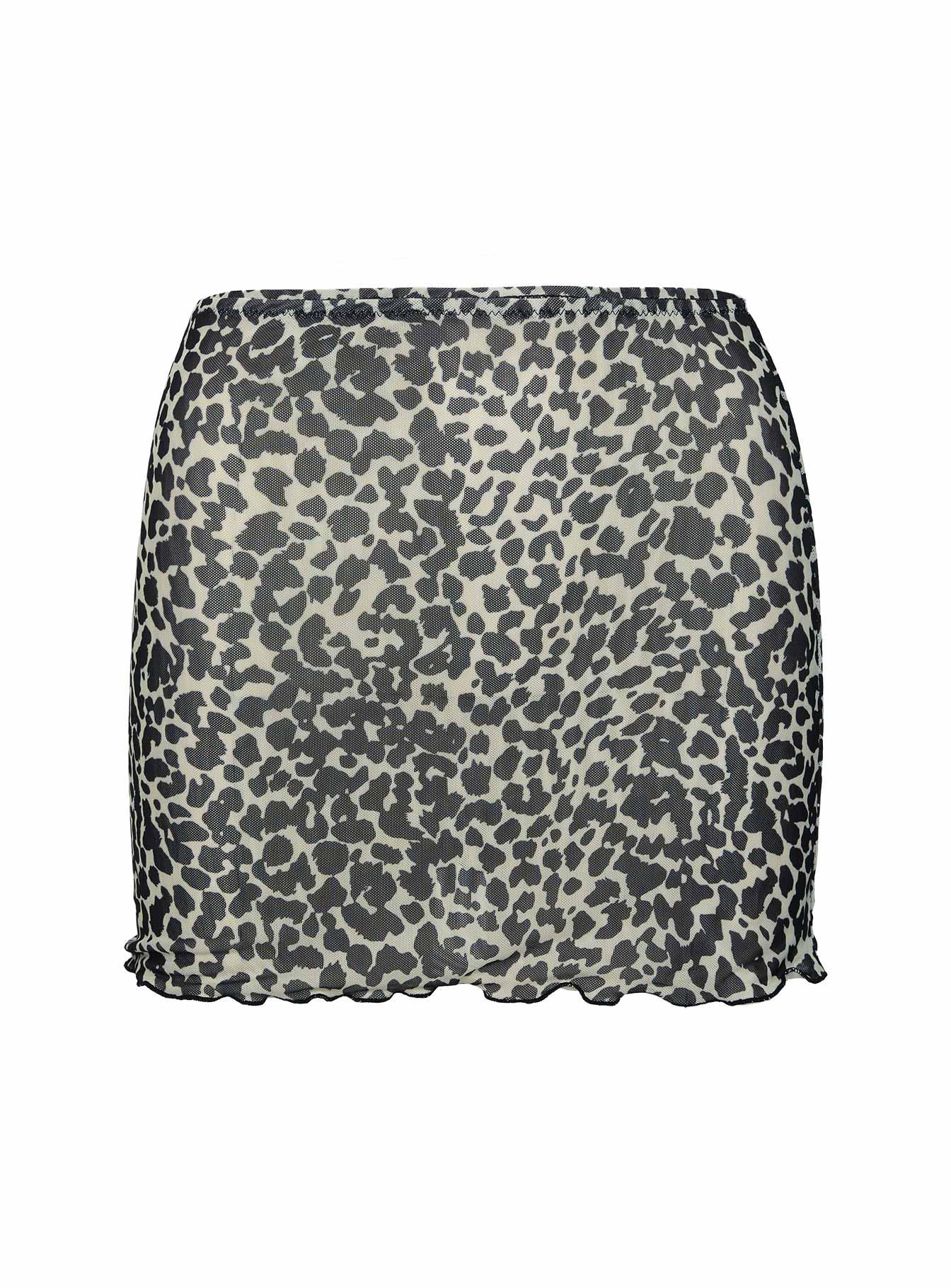 Cane Mesh Mini Skirt Leopard Product Image