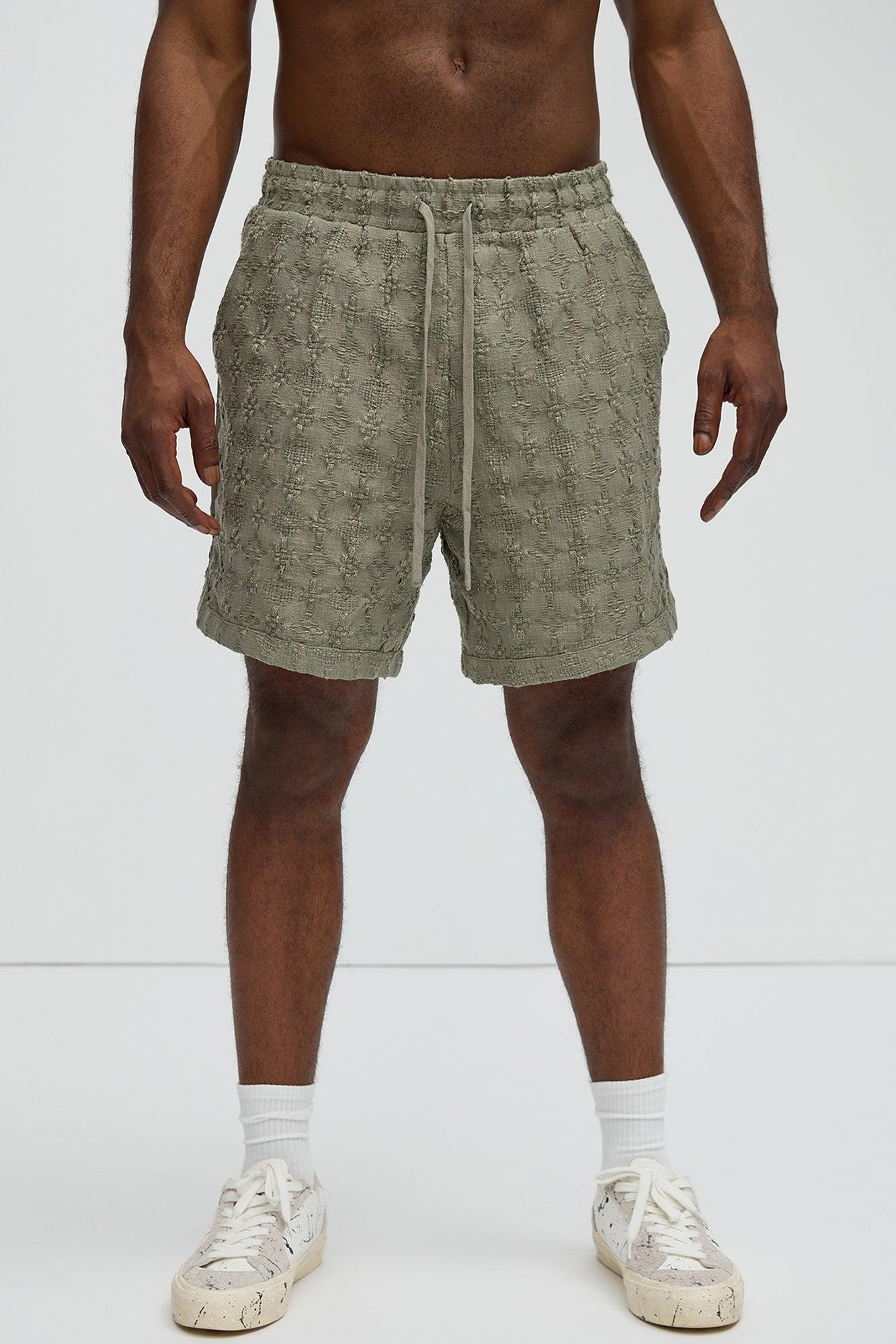 Mav Textured Shorts - Olive Product Image