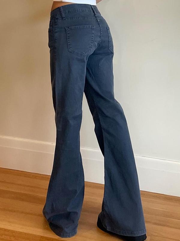 Versatile Loose Slimming Low-Waisted Flare Jeans Product Image