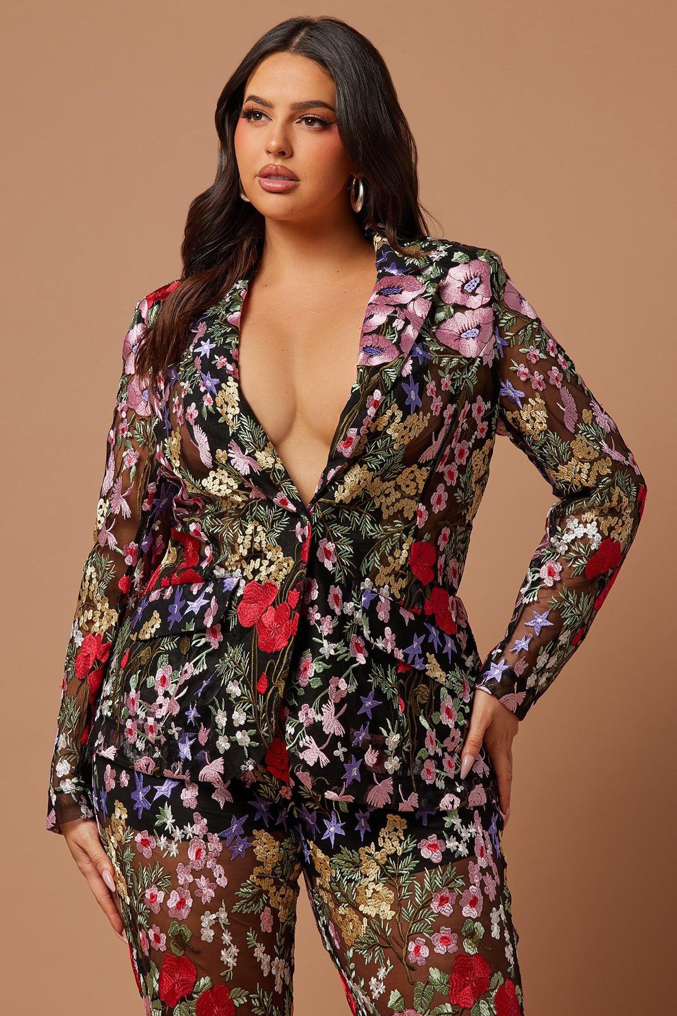 Erin Embroidered Blazer - Black/combo Product Image