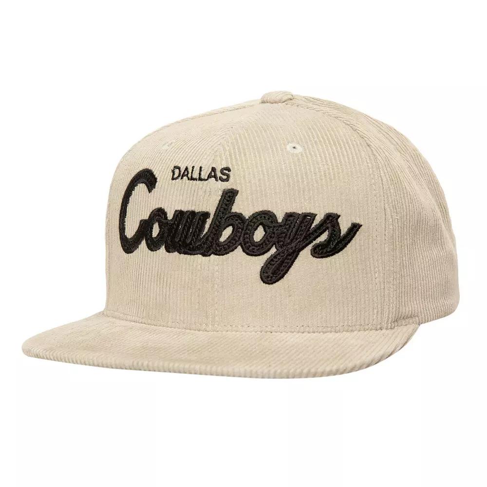 Men's Mitchell & Ness Tan Dallas Cowboys Cord Snapback Hat, Team Product Image