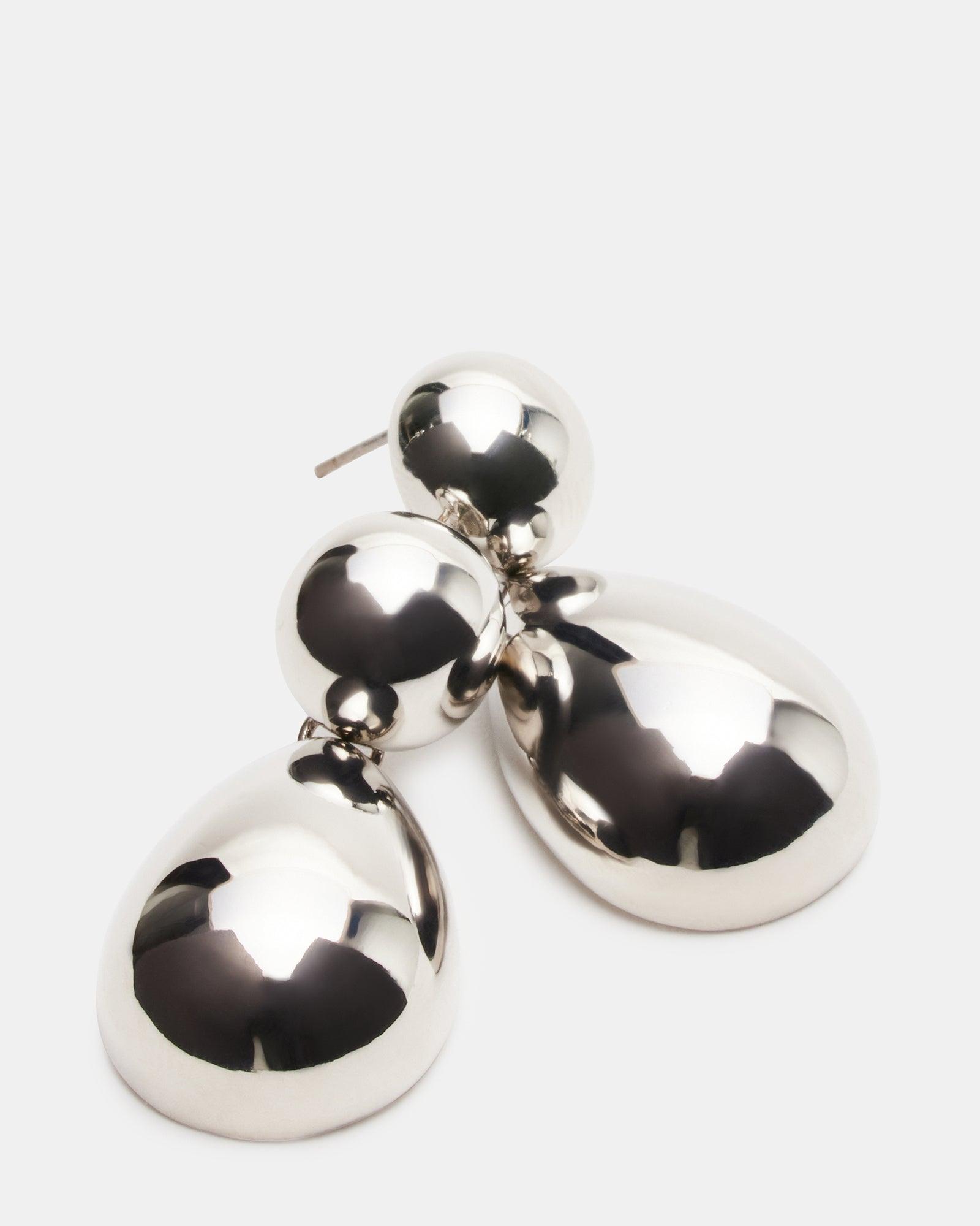 DOUBLE TEARDROP EARRINGS SILVER Female Product Image