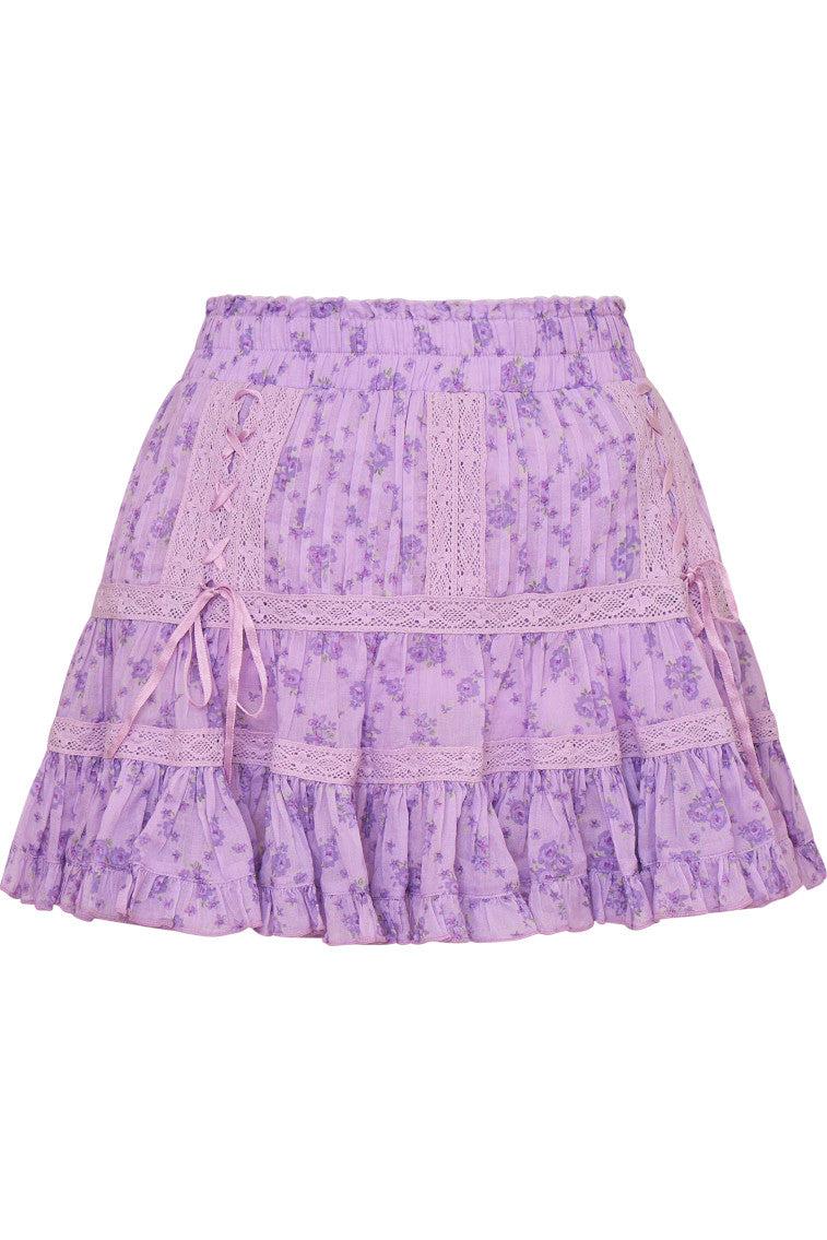Trevina Cotton Floral Mini Skirt Product Image